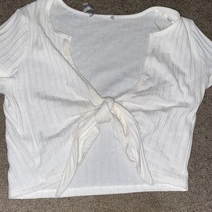 White cropped shirt